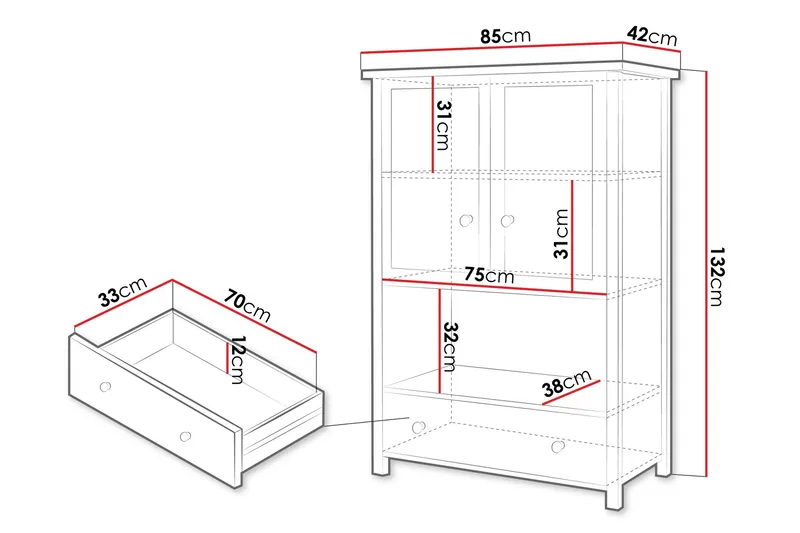Story'S Highboard - Hvit - Oppbevaring - Skap - Oppbevaringsskap