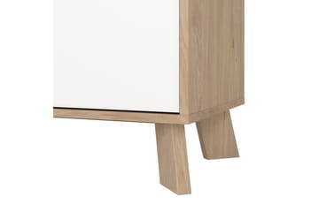 Sumita Vitrineskap 89x188 cm - Hvit/Natur - Oppbevaring - Skap - Vitrineskap