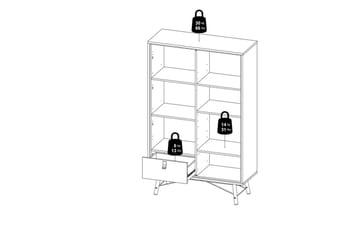 Tadami Vitrineskap 102x162 cm - Natur - Oppbevaring - Skap - Vitrineskap