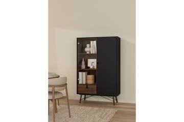 Tadami Vitrineskap 102x162 cm - Svart/Mørk brun - Oppbevaring - Skap - Vitrineskap