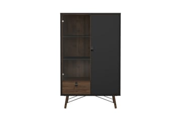 Tadami Vitrineskap 102x162 cm - Svart/Mørk brun - Oppbevaring - Skap - Vitrineskap