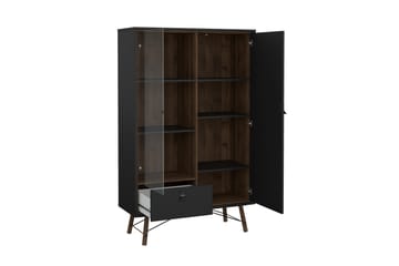 Tadami Vitrineskap 102x162 cm - Svart/Mørk brun - Oppbevaring - Skap - Vitrineskap