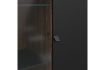 Tadami Vitrineskap 102x162 cm - Svart/Mørk brun - Oppbevaring - Skap - Vitrineskap