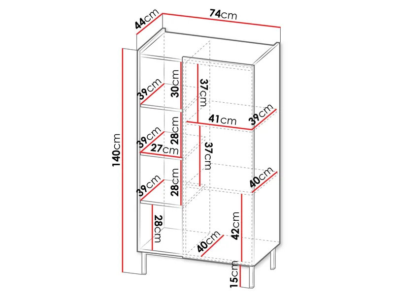 Tavrin Highboard 140 cm - Beige - Oppbevaring - Skap - Oppbevaringsskap