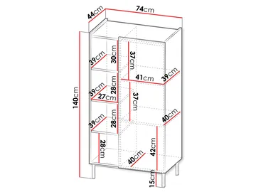 Tavrin Highboard 140 cm - Svart - Oppbevaring - Skap - Oppbevaringsskap