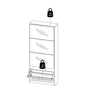 Tenor Skoskap 4 rom 70x24x162 cm - Oppbevaring - Skap - Oppbevaringsskap