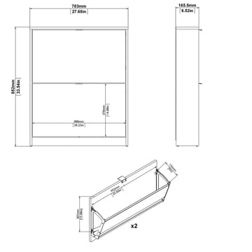 Tenor Skoskap med 2 rom 70x16x85 cm - Oppbevaring - Skap - Oppbevaringsskap
