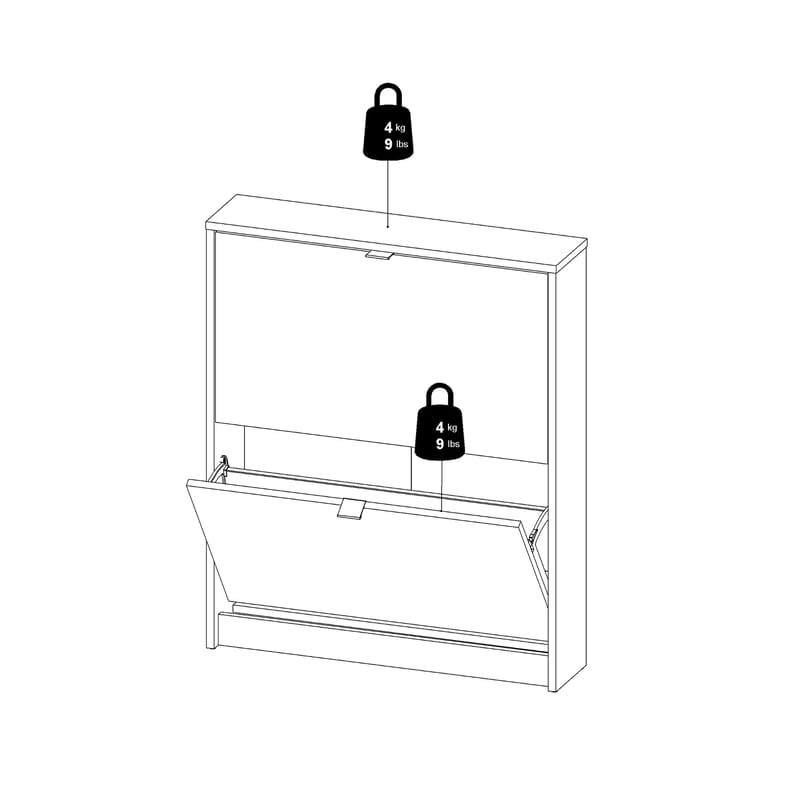Tenor Skoskap med 2 rom 70x16x85 cm - Oppbevaring - Skap - Oppbevaringsskap