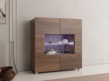 Tessan vitrineskap 100x107 cm - brun - Oppbevaring - Skap - Vitrineskap