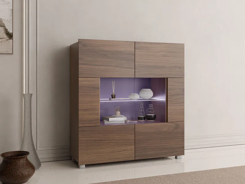 Tessan vitrineskap 100x107 cm - brun - Oppbevaring - Skap - Vitrineskap