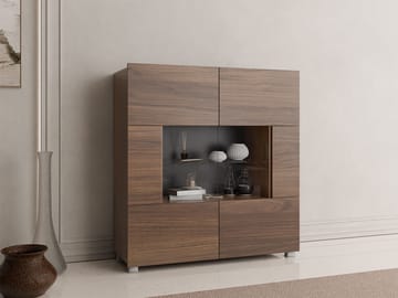 Tessan vitrineskap 100x107 cm - brun - Oppbevaring - Skap - Vitrineskap