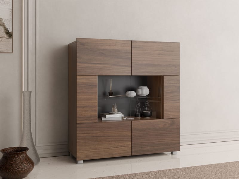 Tessan vitrineskap 100x107 cm - brun - Oppbevaring - Skap - Vitrineskap