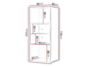 Tessan Vitrineskap 45x117 cm - brun - Oppbevaring - Skap - Vitrineskap