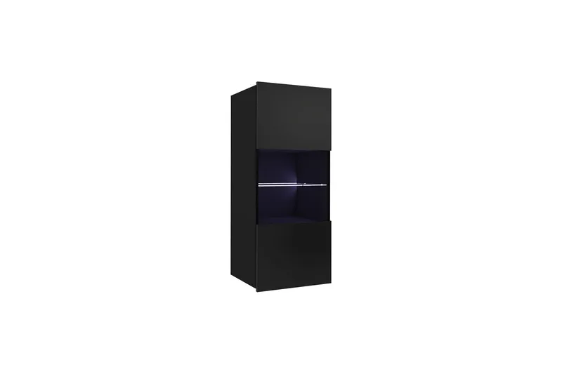 Tessan Vitrineskap 45x117 cm i Tre med Glass, Svart