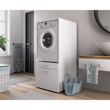 Skap til vaskemaskin/tørketrommel Aza 1 Skuff 1 Hylle - Hvit - Oppbevaring - Oppbevaring til baderom