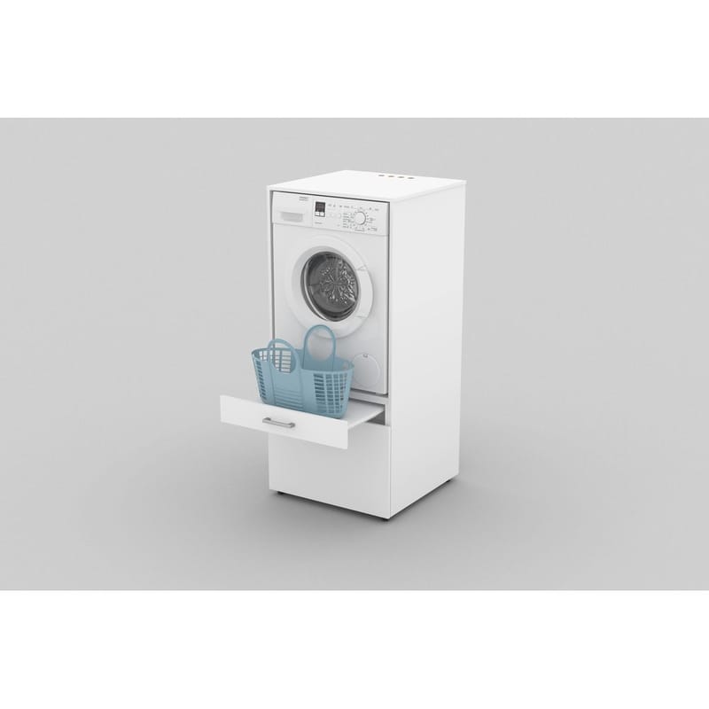Skap til vaskemaskin/tørketrommel Aza 1 Skuff 1 Hylle - Hvit - Oppbevaring - Oppbevaring til baderom