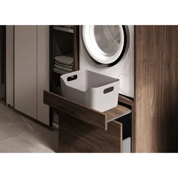 Skap til vaskemaskin/tørketrommel Aza 1 Skuff 1 Hylle - Valnøtt Villa - Oppbevaring - Oppbevaring til baderom