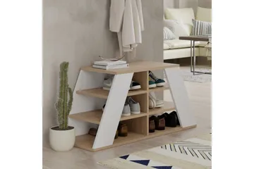 Toya Skoskap 105,5 cm - Eik/Hvit - Oppbevaring - Skap - Oppbevaringsskap