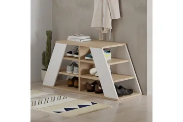 Toya Skoskap 105,5 cm - Eik/Hvit - Oppbevaring - Skap - Oppbevaringsskap