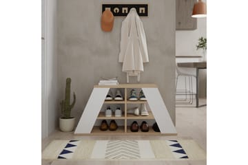 Toya Skoskap 105,5 cm - Eik/Hvit - Oppbevaring - Skap - Oppbevaringsskap