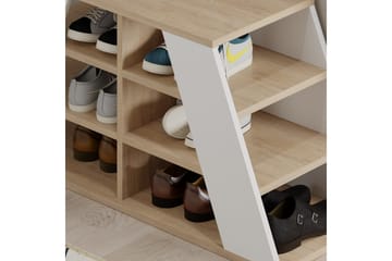 Toya Skoskap 105,5 cm - Eik/Hvit - Oppbevaring - Skap - Oppbevaringsskap