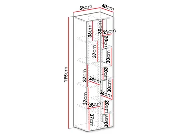 Travic Bokhylle 195 cm - Oppbevaring - Skap - Oppbevaringsskap