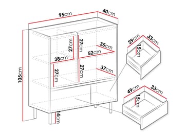 Travic Skjenk 95 cm - Oppbevaring - Skap - Oppbevaringsskap