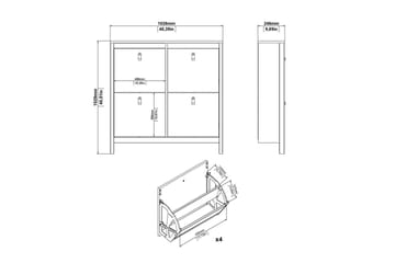 Vallvidera Skoskap 102,6 cm - Svart - Oppbevaring - Skap - Oppbevaringsskap