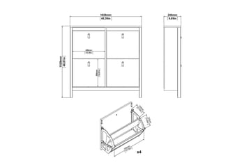 Vallvidera Skoskap 102,6 cm - Svart - Oppbevaring - Skap - Oppbevaringsskap