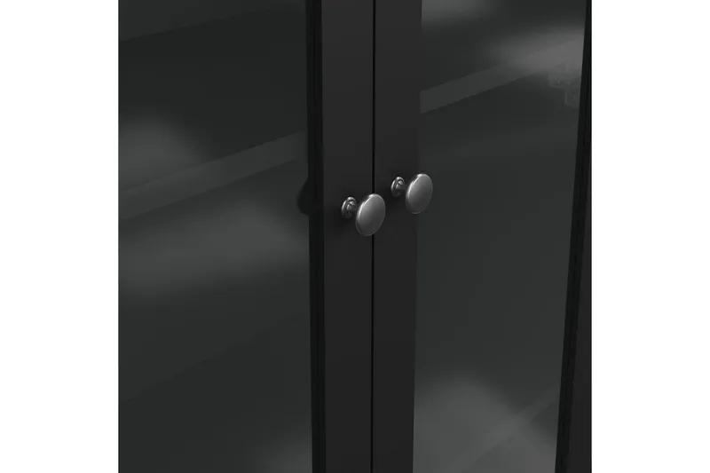 Vallvidera Vitrineskap 78,05x199 cm - Svart - Oppbevaring - Skap - Vitrineskap