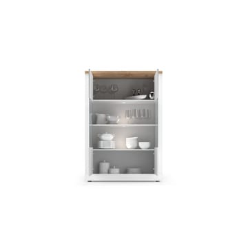 Vandesar Vitrineskap 160 cm - Natur/Hvit - Oppbevaring - Skap - Vitrineskap