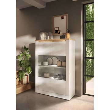Vandesar Vitrineskap 160 cm - Natur/Hvit - Oppbevaring - Skap - Vitrineskap