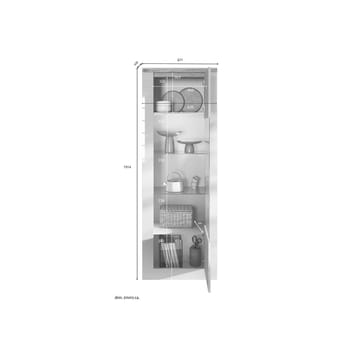 Vandesar Vitrineskap 192 cm - Natur/Hvit - Oppbevaring - Skap - Vitrineskap