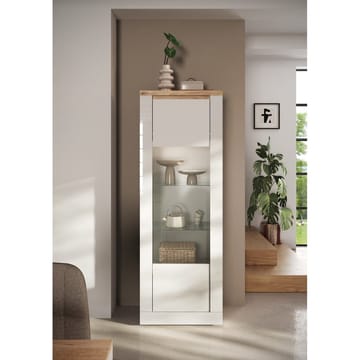 Vandesar Vitrineskap 192 cm - Natur/Hvit - Oppbevaring - Skap - Vitrineskap