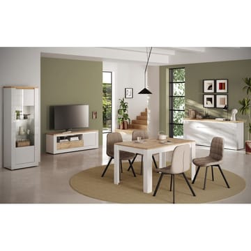 Vandesar Vitrineskap 192 cm - Natur/Hvit - Oppbevaring - Skap - Vitrineskap