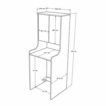 Vaskemaskinskap Skye Decor Bren (64,8 x 181 x 33,8 cm) Hvit - Hvit - Oppbevaring - Skap - Oppbevaringsskap