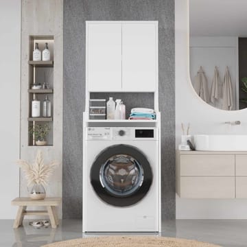 Vaskemaskinskap Skye Decor Bren (64,8 x 181 x 33,8 cm) Hvit - Hvit - Oppbevaring - Skap - Oppbevaringsskap
