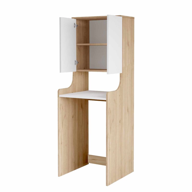 Vaskemaskinskap Skye Decor Bren (64,8 x 181 x 33,8 cm) Naturhvit - Naturlig og hvit - Oppbevaring - Skap - Oppbevaringsskap