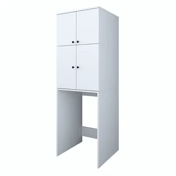 Vaskemaskinskap Wallxpert Cleo Shelf (65 x 193,6 x 62,5 cm) Hvit - Hvit - Oppbevaring - Skap - Oppbevaringsskap
