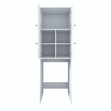 Vaskemaskinskap Wallxpert Cleo Shelf (65 x 193,6 x 62,5 cm) Hvit - Hvit - Oppbevaring - Skap - Oppbevaringsskap
