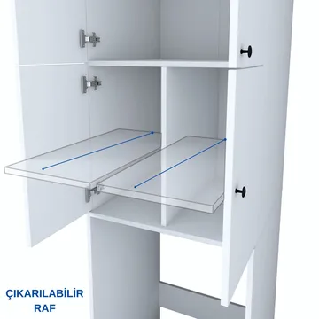 Vaskemaskinskap Wallxpert Cleo Shelf (65 x 193,6 x 62,5 cm) Hvit - Hvit - Oppbevaring - Skap - Oppbevaringsskap