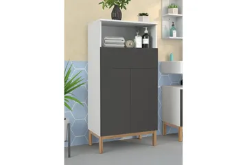 Vegghylle Mirza Hvit/Antrasitt - Hvit/Antrasitt - Oppbevaring - Oppbevaring til baderom - Baderomsskap