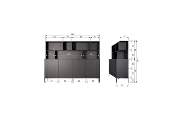 Veggspeil New Gravure - Espresso - Oppbevaring - Skap - Oppbevaringsskap
