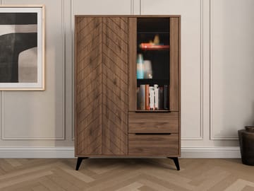 Vemdalen Vitrineskap 104x150 cm - brun - Oppbevaring - Skap - Vitrineskap
