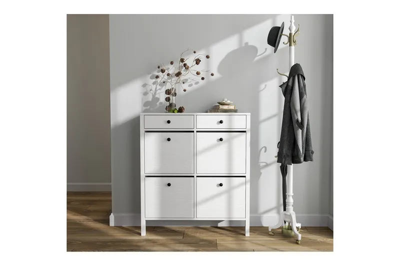 Veylin Skoskap 101 cm - Natur/Hvit - Oppbevaring - Skap - Oppbevaringsskap