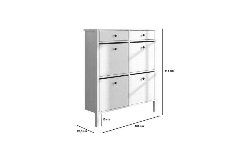 Veylin Skoskap 101 cm - Natur/Hvit - Oppbevaring - Skap - Oppbevaringsskap