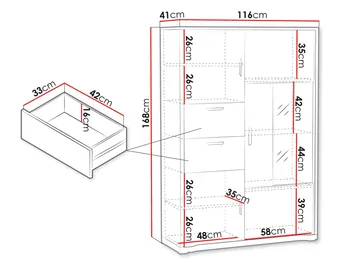 Veyricus Vitrineskap 168 cm - Oppbevaring - Skap - Vitrineskap