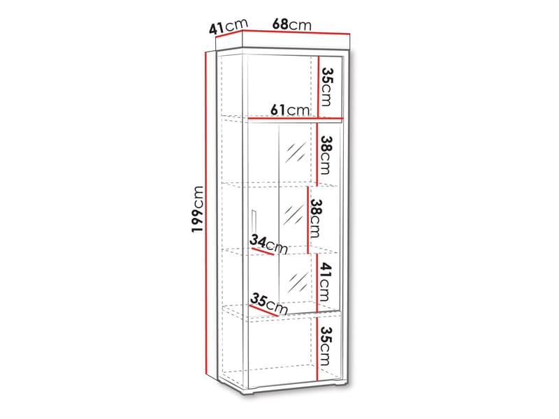 Veyricus Vitrineskap 199 cm - Oppbevaring - Skap - Vitrineskap