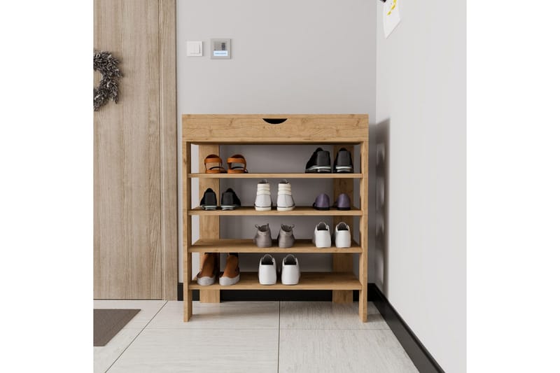 Viraa Skoskap 80 cm - Naturell - Oppbevaring - Skap - Oppbevaringsskap