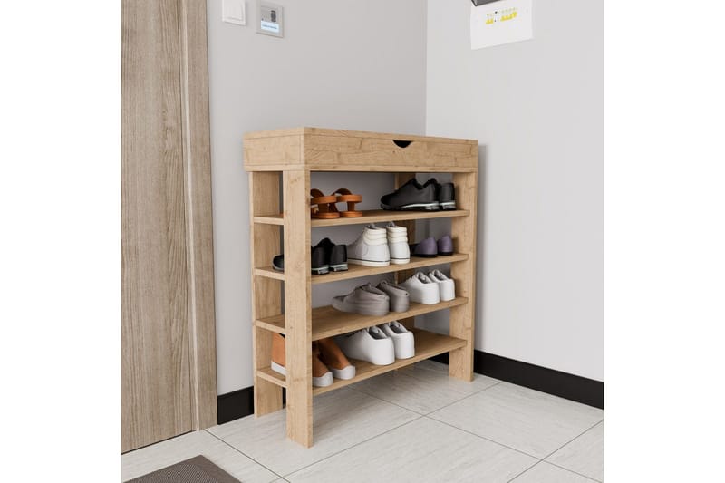 Viraa Skoskap 80 cm - Naturell - Oppbevaring - Skap - Oppbevaringsskap